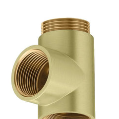 DQ - T-Piece - Brushed Brass Heating Accessories DQ Heating 