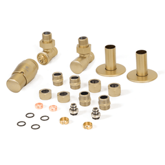 Terma - Vario Royal Angled Thermostatic Valve and Lockshield Heating Accessories Heating Style Brass 