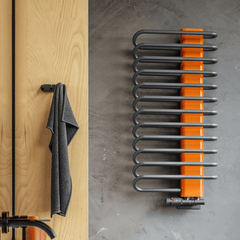 Terma Michelle Designer Towel Rail Radiator Michelle Terma Graphite & Orange 780mm x 400mm 