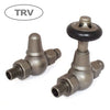 West - Admiral Traditional Thermostatic Valve and Lockshield Heating Style Straight Pewter 
