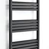 Accuro Korle Champagne designer towel radiator rail warmer in anthracite black aluminium ladder rail stylish modern contemporary 