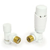 West - Delta Angled Thermostatic Valve and Lockshield Heating Style White 