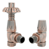 Heatquick - Period Style Westminster Angled Thermostatic Radiator Valves - TRV and Lockshield Heating Radiator Accessories Towelrads Antique Copper 