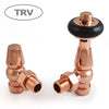 West - Faringdon Traditional TRV And Lockshield - Angled Heating Style Polished Copper 