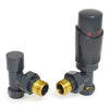 West - Delta Angled Thermostatic Valve and Lockshield Heating Style Anthracite 