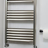 Accuro Korle Champagne designer towel radiator rail warmer in brushed aluminium ladder rail stylish modern contemporary 