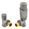 West - Delta Angled Thermostatic Valve and Lockshield Heating Style Matte Metallic Grey 
