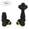West - Faringdon Traditional TRV And Lockshield - Angled Heating Style Textured Black 