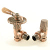 West - Bentley Lever Angled Traditional Valve and Lockshield Heating Style Antique Copper 