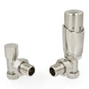 West - Delta Angled Thermostatic Valve and Lockshield Heating Style Satin Nickel 