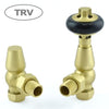 West - Faringdon Traditional TRV And Lockshield - Angled Heating Style Brushed Brass 