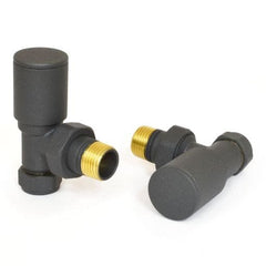 West - Milan Angled Radiator Valve and Lockshield Heating Style Angled Anthracite 