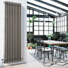 DQ Modus Vertical Column Radiator - Metallic Finishes Heating Style 1800x300mm 2 Column Bare Metal Lacquer