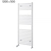 Towelrads Pisa Premium Towel Radiator - White White Heated Towel Rail Towelrads 1200mm x 400mm 