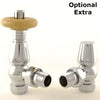 West - Bentley Traditional Angled Thermostatic Valve and Lockshield Heating Style Chrome Light Wood Effect (+£10.00) 