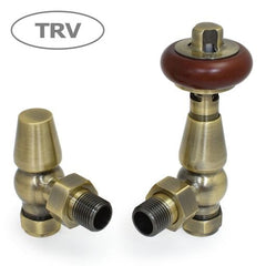 West - Faringdon Traditional TRV And Lockshield - Angled Heating Style Antique Brass 