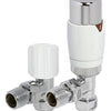 Towelrads Thermostatic Radiator Valves and Lockshield - TRV 15MM X ½" Heating Radiator Accessories Towelrads Angled White 