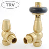 West - Faringdon Traditional TRV And Lockshield - Angled Heating Style Unlacquered Brass 