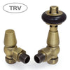 West - Faringdon Traditional TRV And Lockshield - Angled Heating Style Old English Brass 